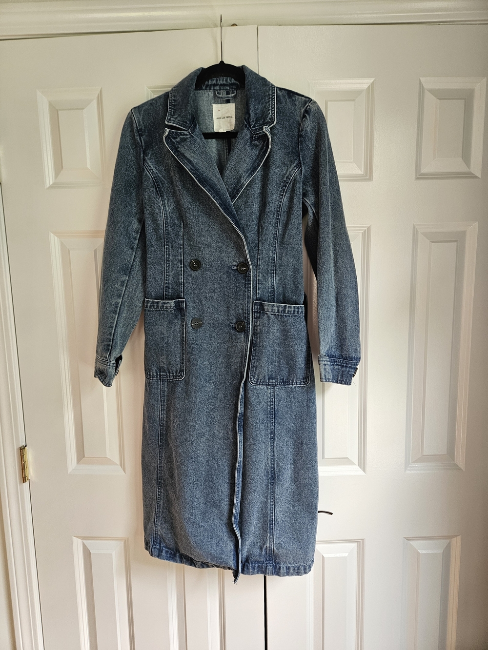 Avec Les Filles Denim Trench Coat - Blue